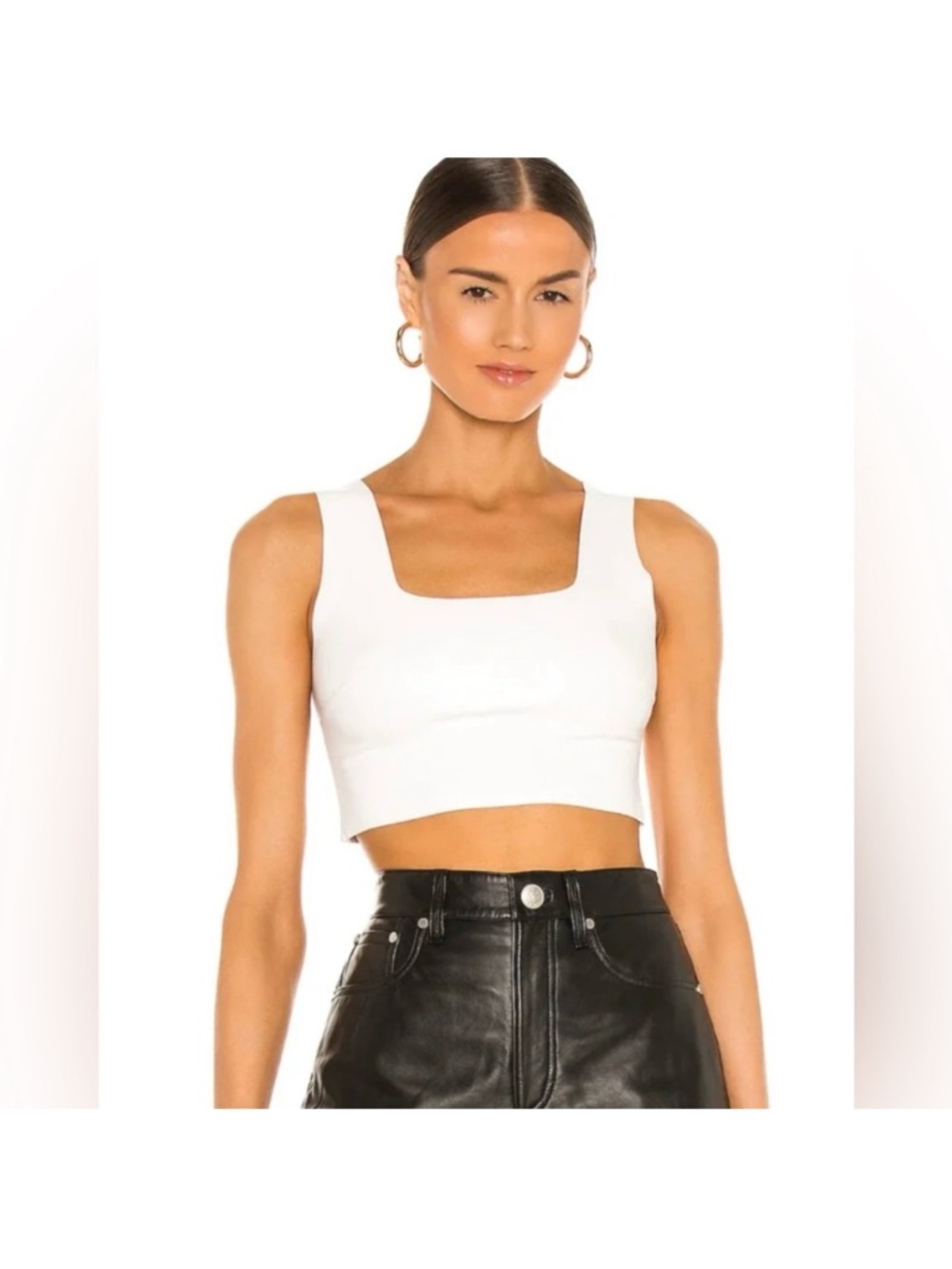 Commando White Faux Leather Crop Top size S